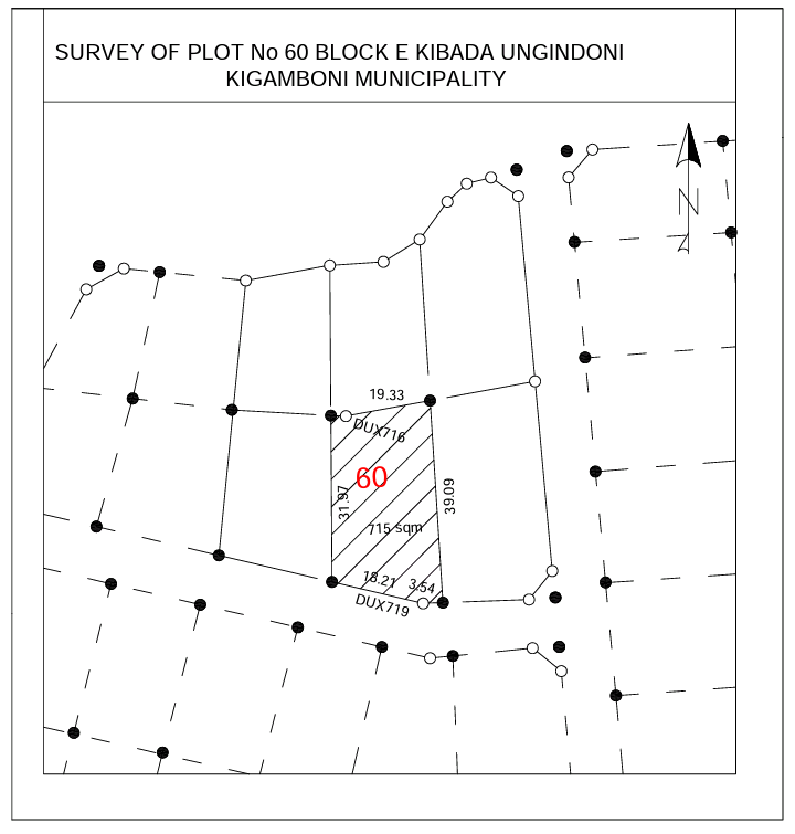 RESIDENTIAL PLOT No 60 BLOCK E KIBADA UNGINDONI  KIGAMBONI MUNICIPALITY