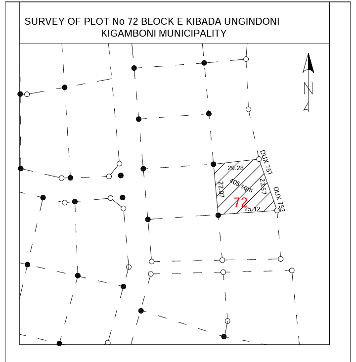 RESIDENTIAL PLOT No 72 BLOCK E KIBADA UNGINDONI  KIGAMBONI MUNICIPALITY